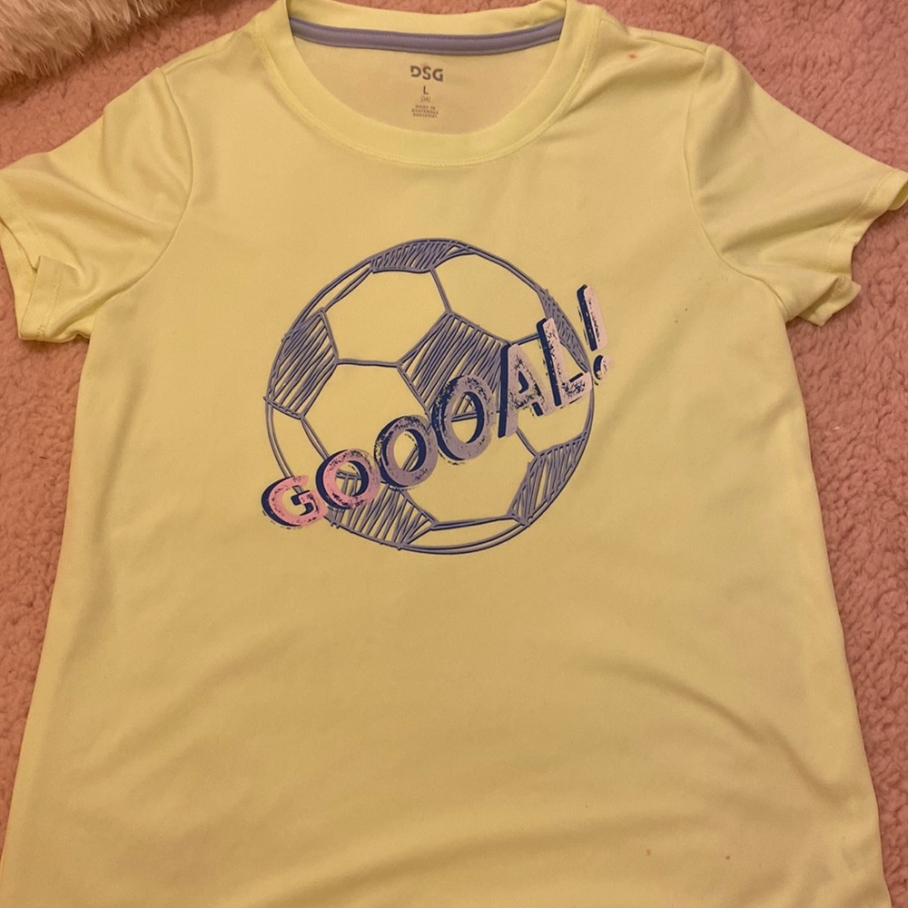 Highlighter green soccer shirt